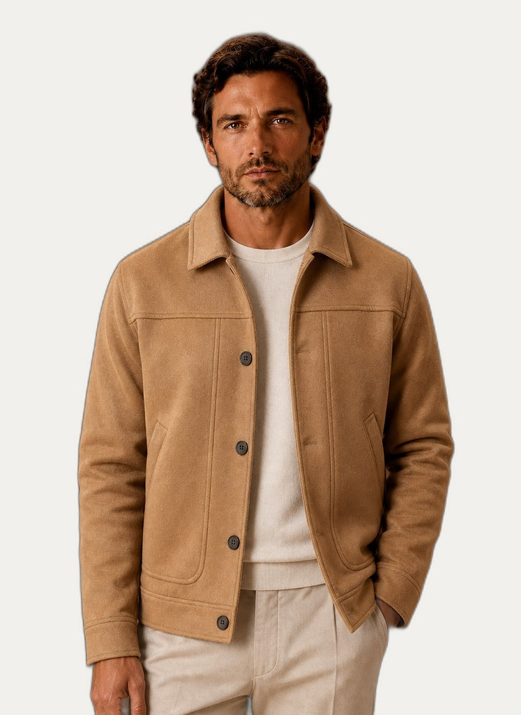 Veste décontractée homme coloris camel, vue de face