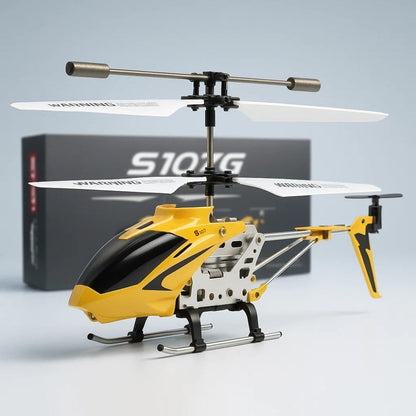 Mini hélicoptère RC avec gyroscope, coloris jaune
