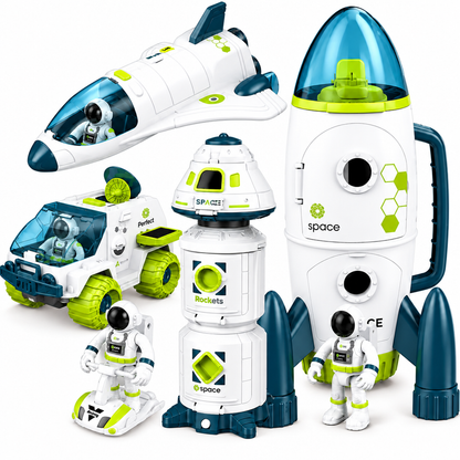 Coffret Complet Mission Spatiale avec fusée, navette, station et astronautes