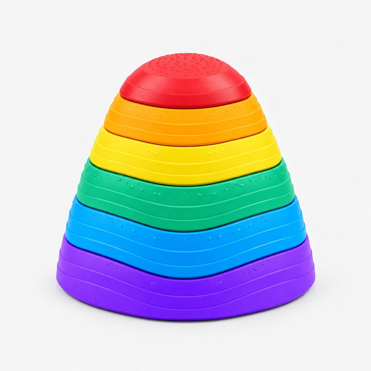Plots d'équilibre empilés en une pile compacte arc-en-ciel pour un rangement facile