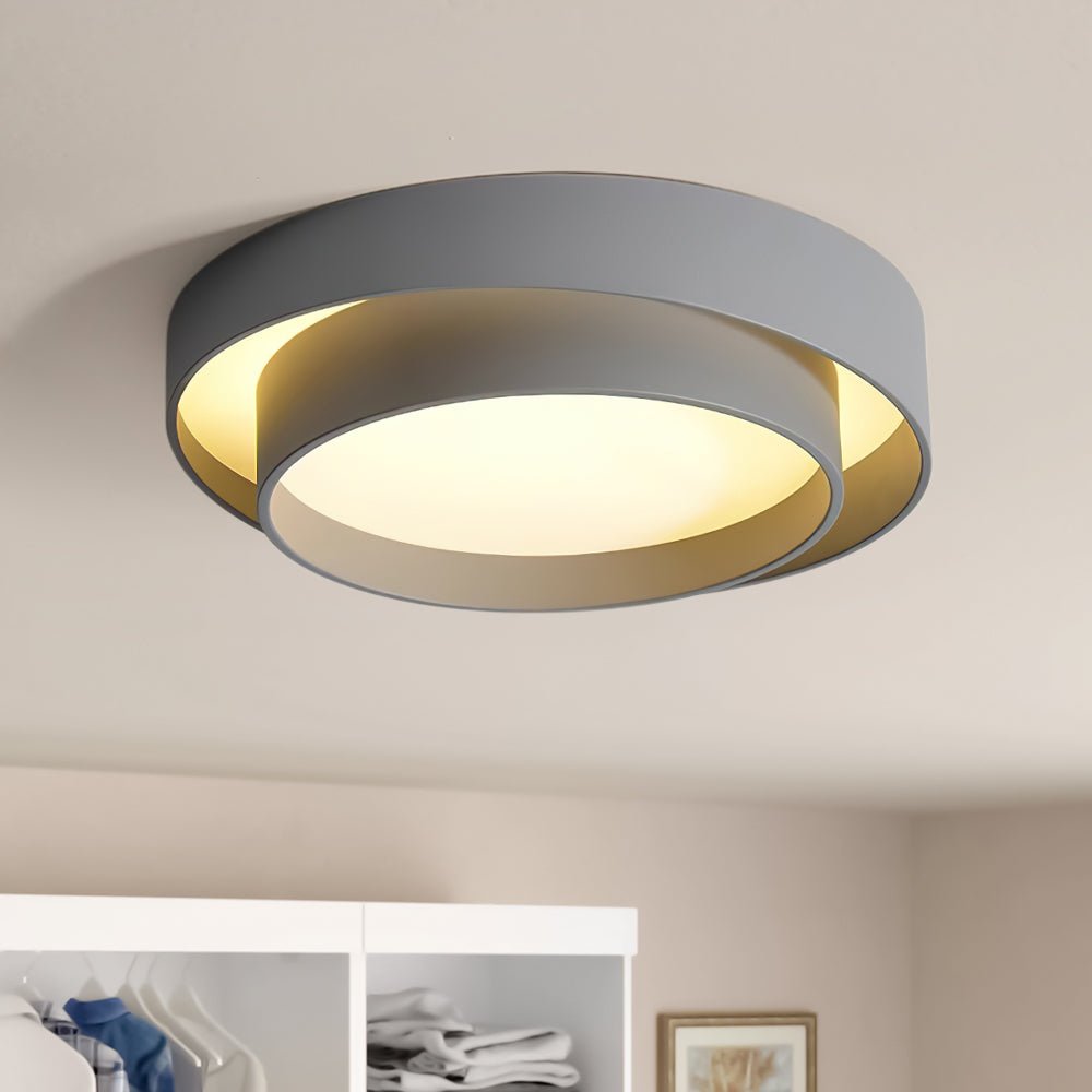Plafonnier anneaux concentriques gris