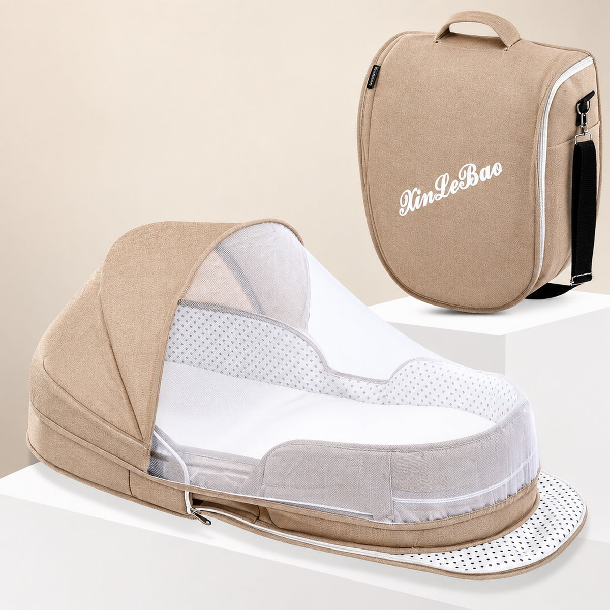 Lit de voyage pliable bébé avec moustiquaire zippée, vue principale