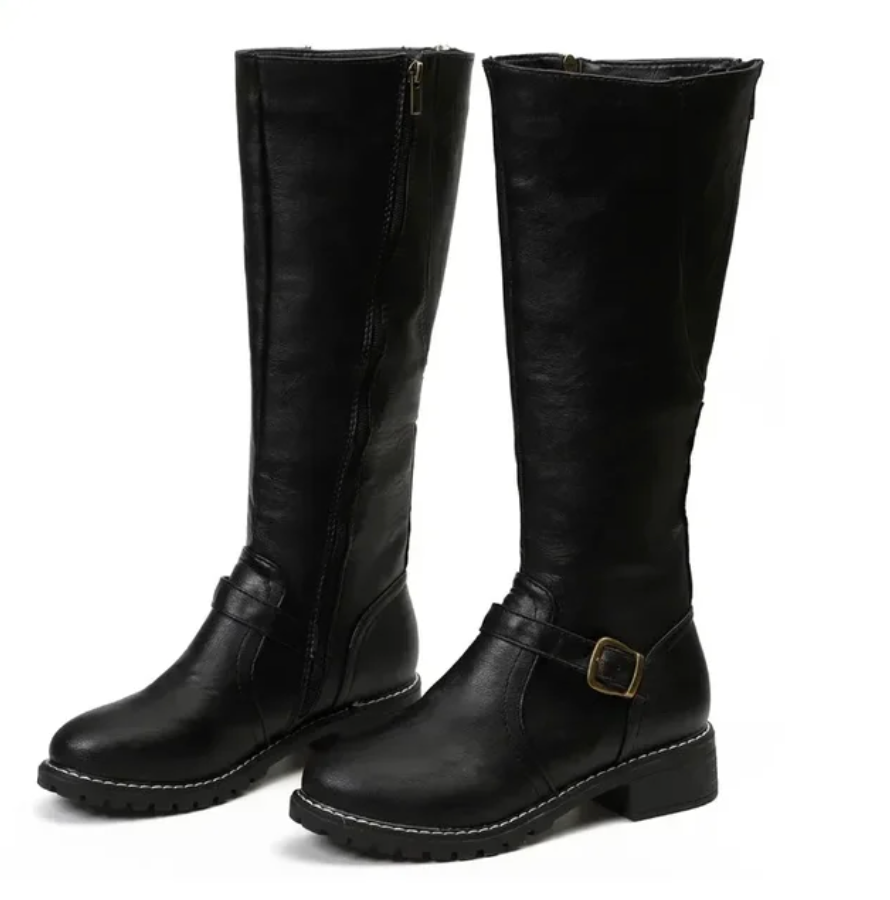 Bottines femme noires, semelle antidérapante, vue de côté