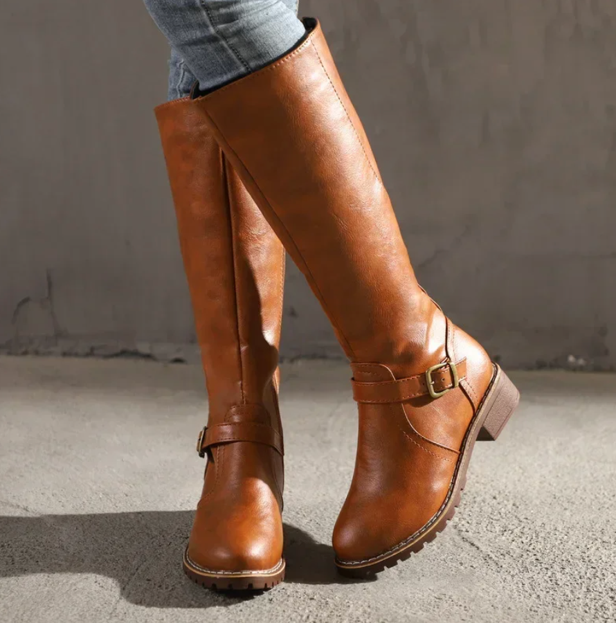 Bottines femme marron, semelle antidérapante, vue de côté