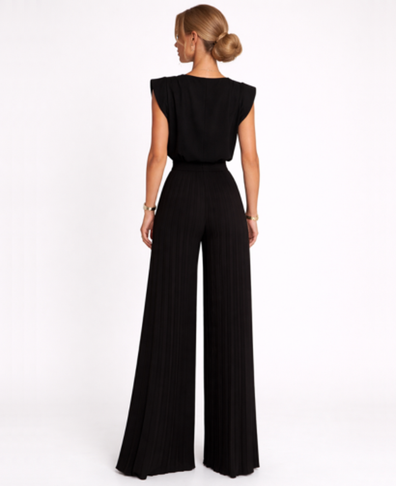 Combinaison pantalon femme – élégance fluide taille haute & jambe large | jumpsuit plissée