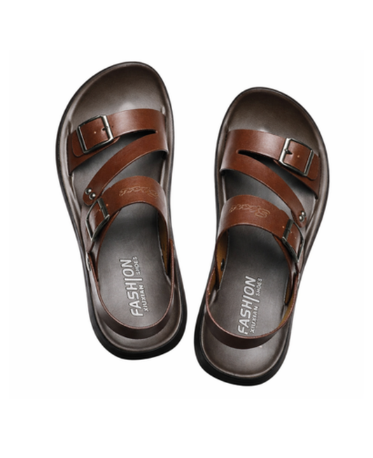 Sandales Homme à Brides Ajustables Confort Ergonomique | Cuir Boucles