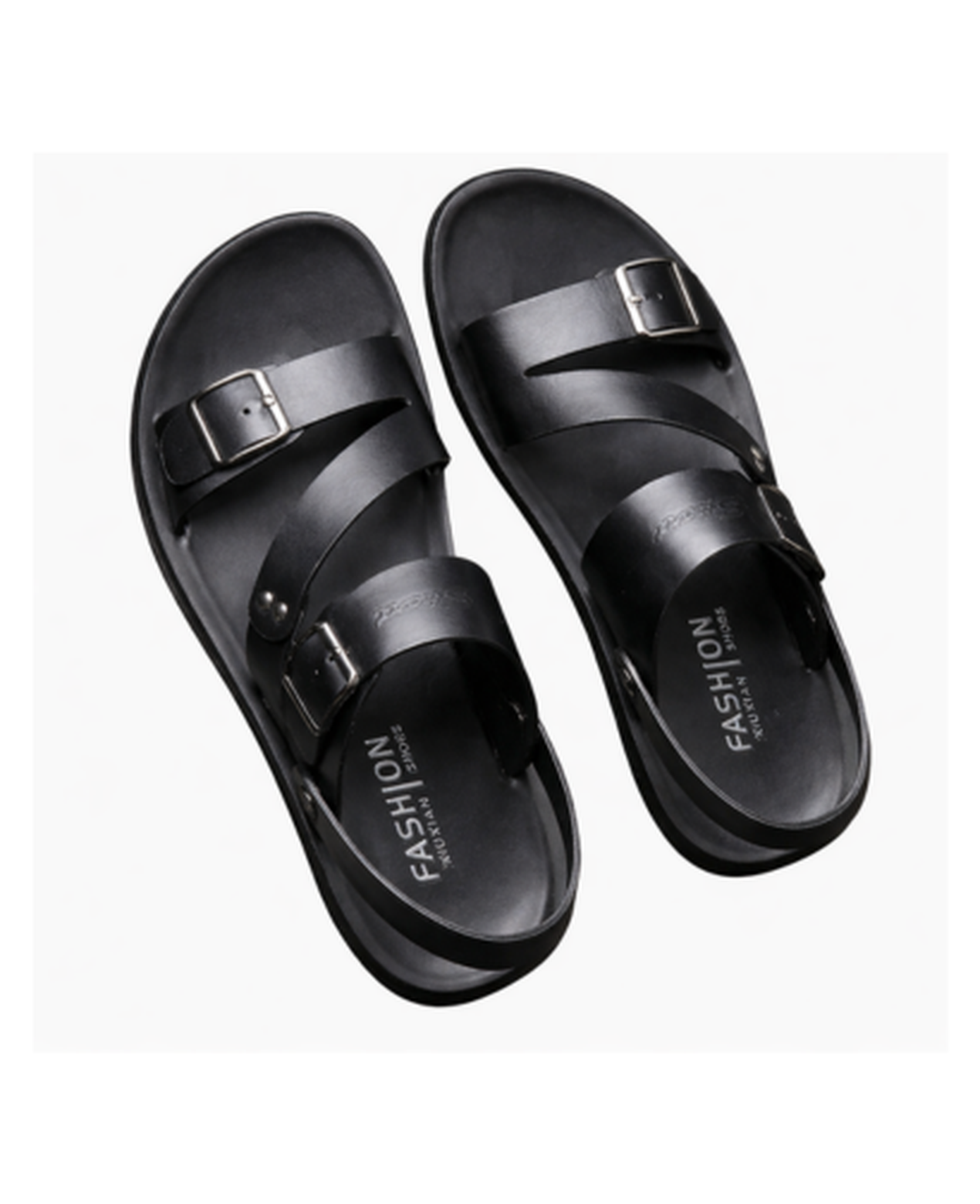 Sandales Homme à Brides Ajustables Confort Ergonomique | Cuir Boucles