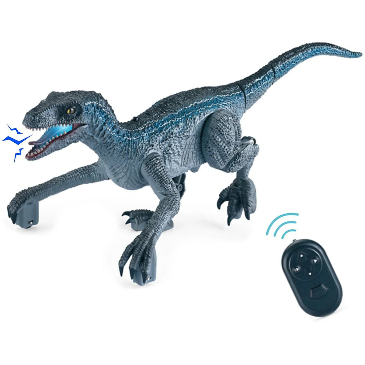 Dinosaure radiocommandé bleu