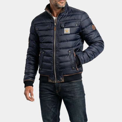 Veste matelassée homme bleu marine, vue de face