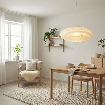 Suspension Wabi-Sabi en ambiance salon