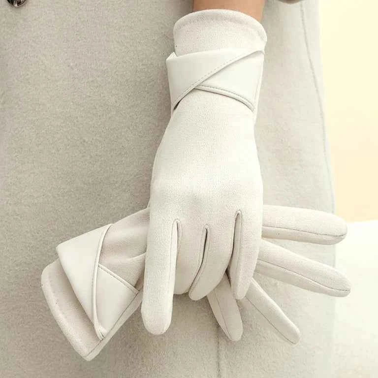 gants chauds femme, coloris blanc