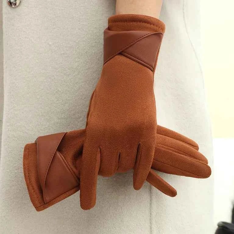 gants chauds femme, coloris caramel