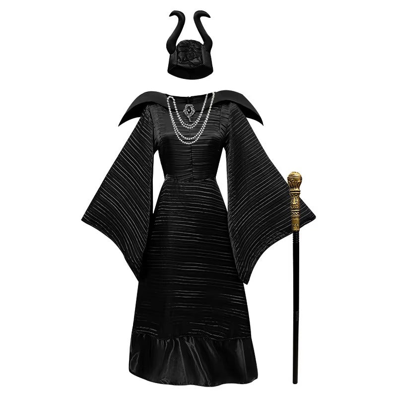 Costume sorcière reine gothique femme, détail de la jupe