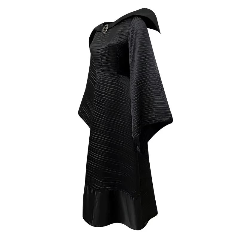 Costume sorcière reine gothique femme, chapeau pointu et broche