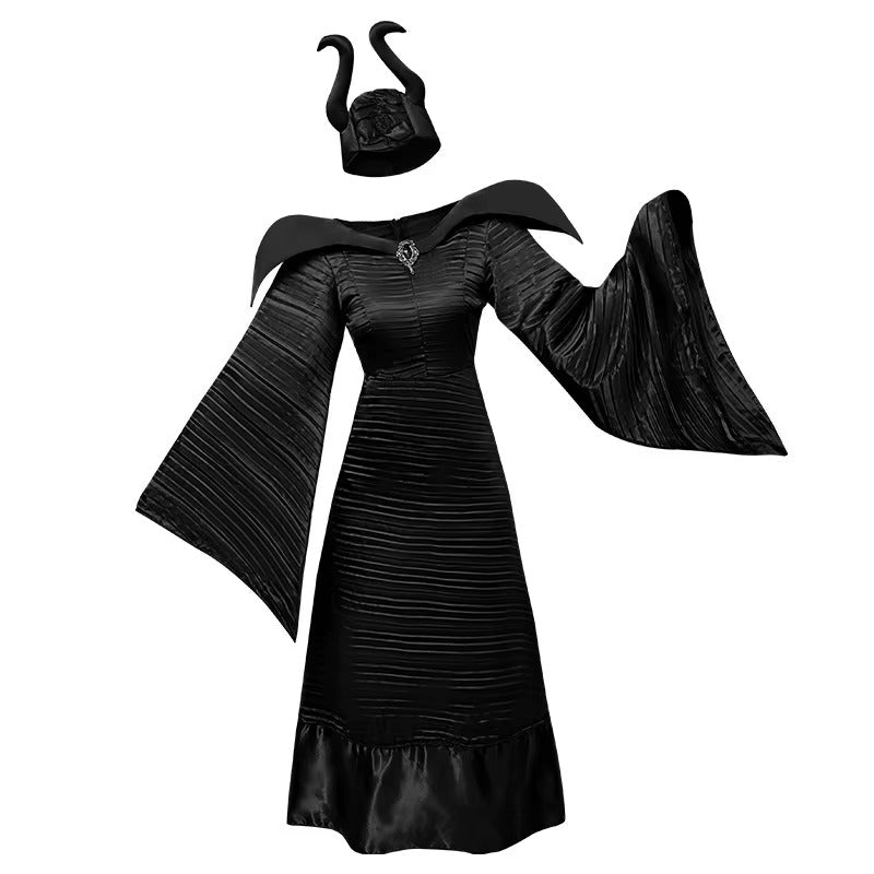 Costume sorcière reine gothique femme, vue arrière du costume